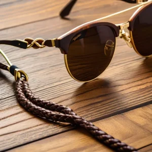 Cordón Sujetador de Cuero Trenzado para Gafas de Sol